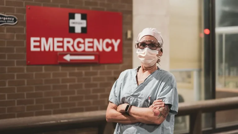 This photo of a nurse and first responder represents our deep respect and professional support for the Burlington and Hamilton communities.