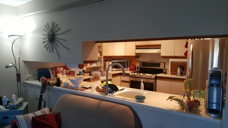 Kitchen before cabinet transformation in Tyandaga, Burlington.