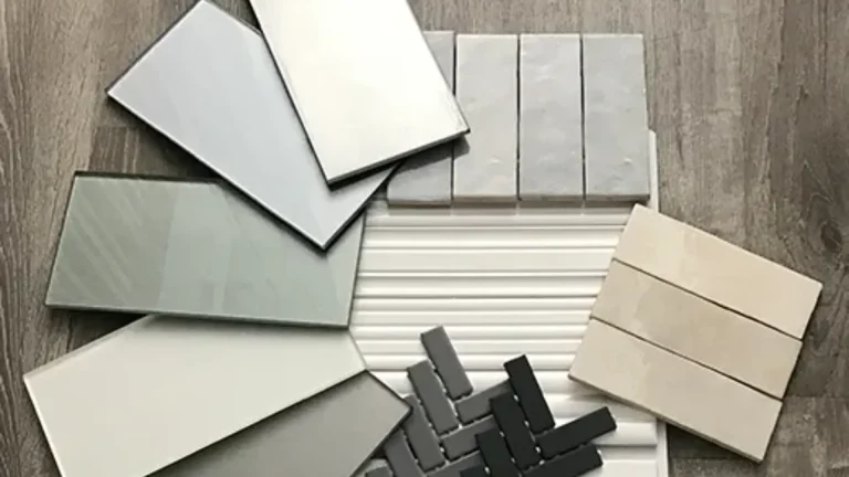 Kitchen restyling samples of backsplash and tile.