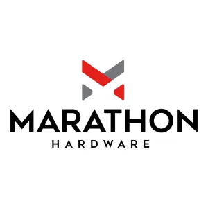 The Marathon Hardware logo represents our professional relationship with this trusted supplier of premium kitchen components.